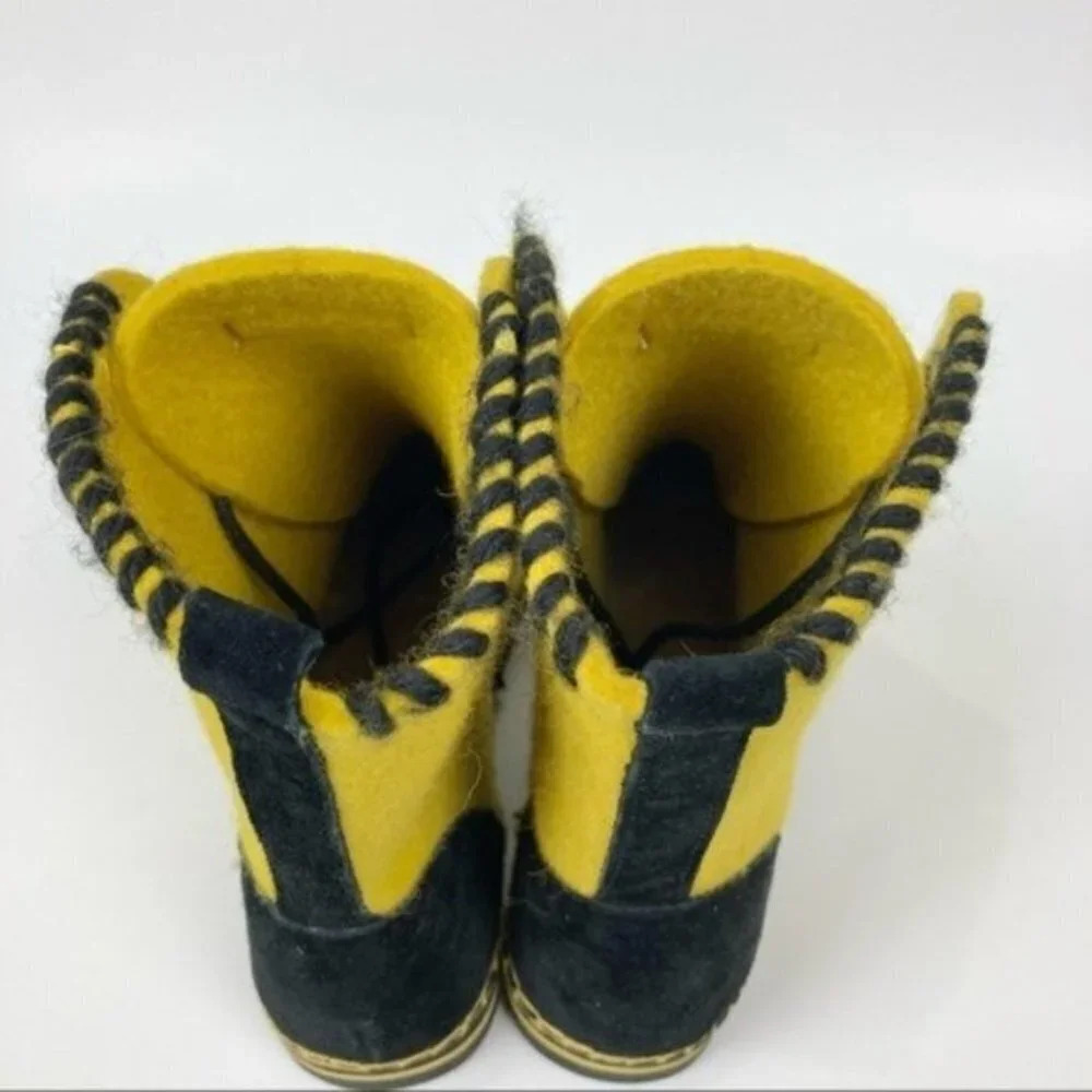 Joy & Mario Yellow Ankle Boots Sz 38 - Picture 5 of 10